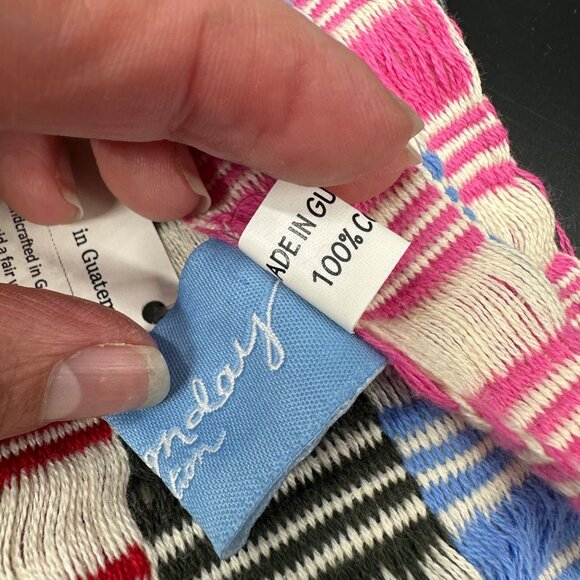 Noonday Collection Handwoven Colorful Striped Infinity Scarf Guatemala Rainbow - Picture 5 of 10